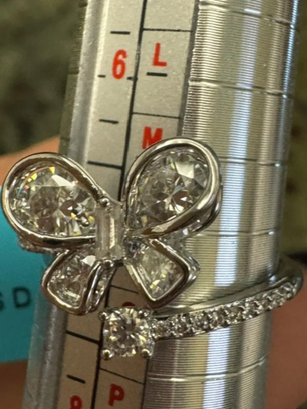 925 Sterling Silver 1.43 CT Stunning Moissanite Butterfly Ring - Size 7 NWT
